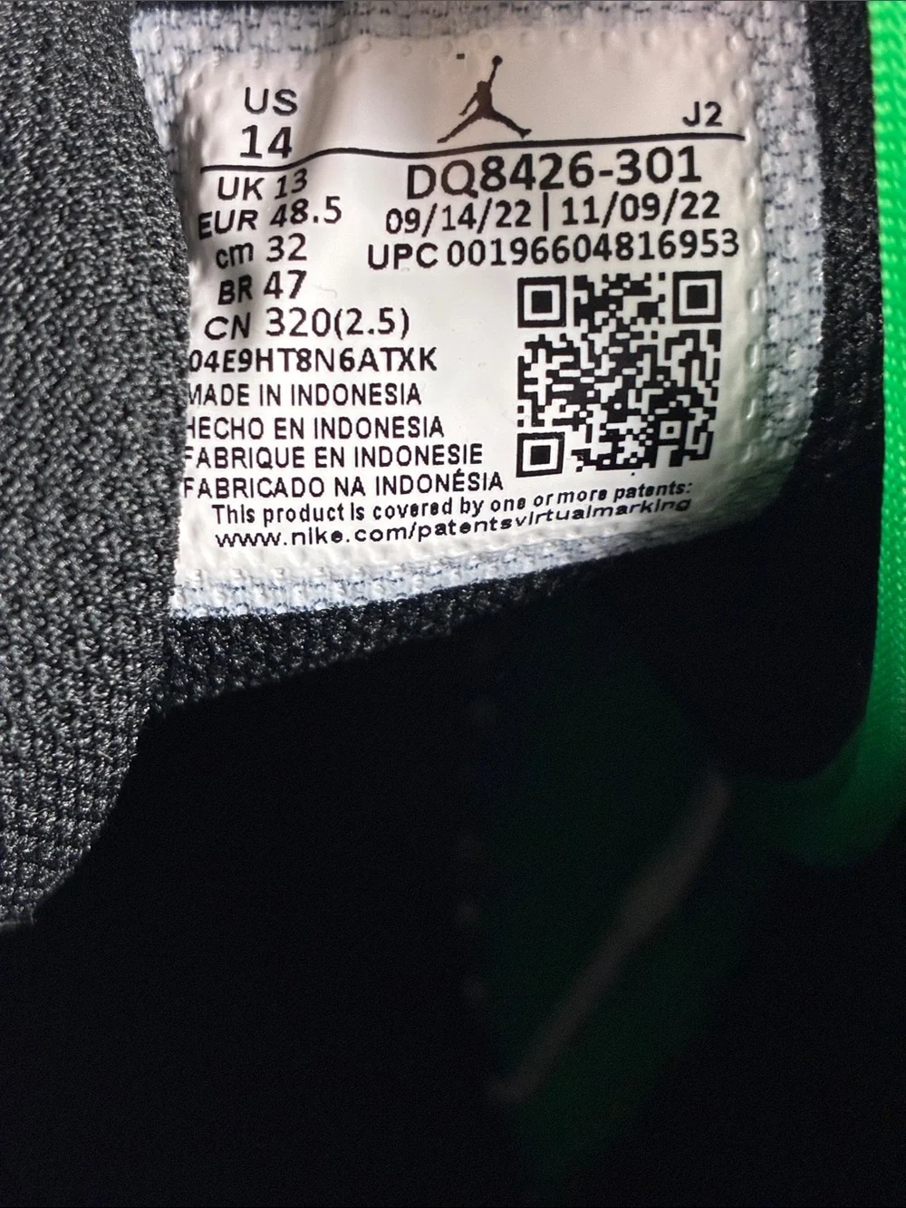 Jordan Men's Mid-Top Sneakers - Green/White Size 14